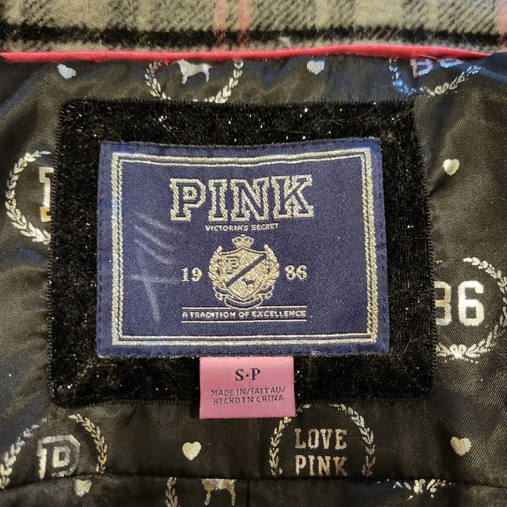 PINK VICTORIA'S SECRET FUR TRIMMED HOODED JACKET - Picture 3 of 3